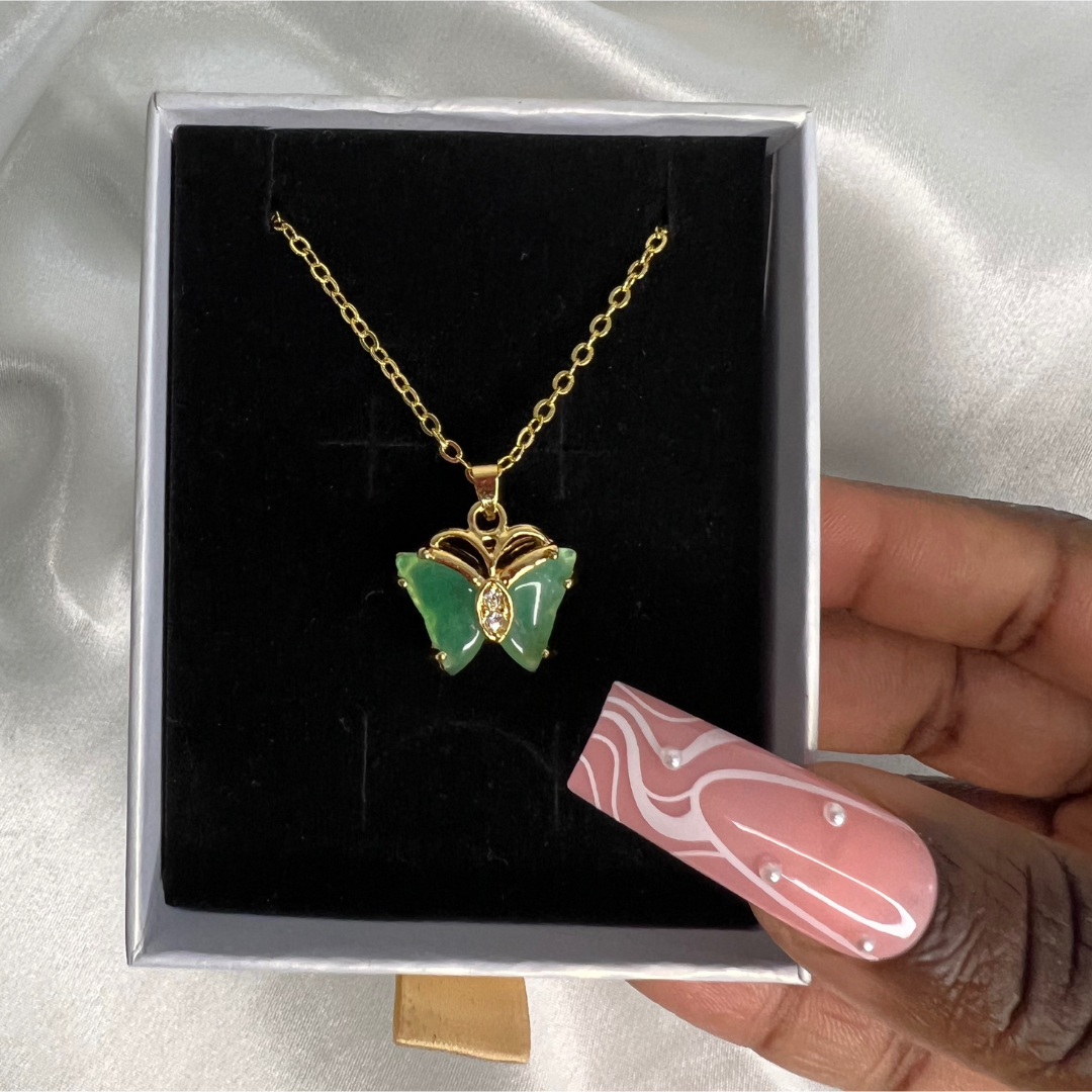 Lola Butterfly Jade Necklace