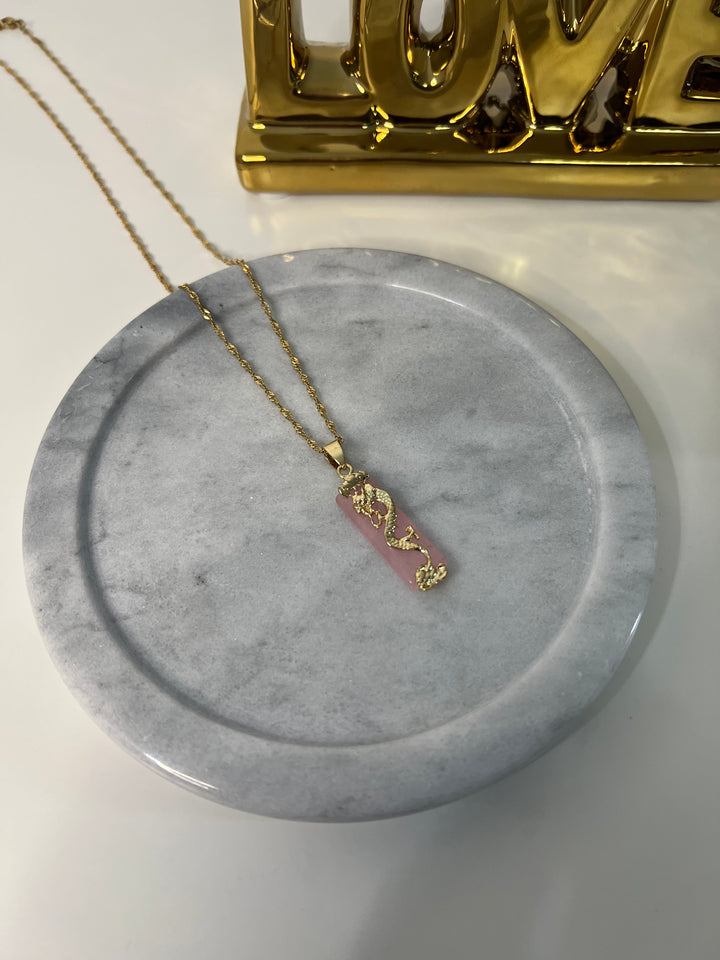Protection Dragon Necklace - Pink