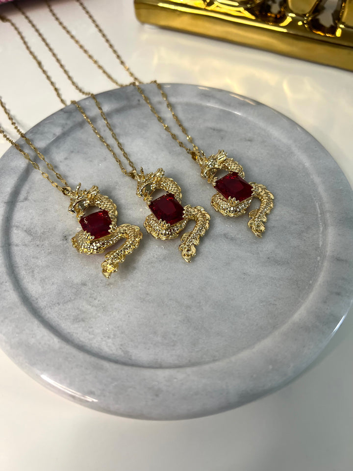 Ruby Dragon Necklace