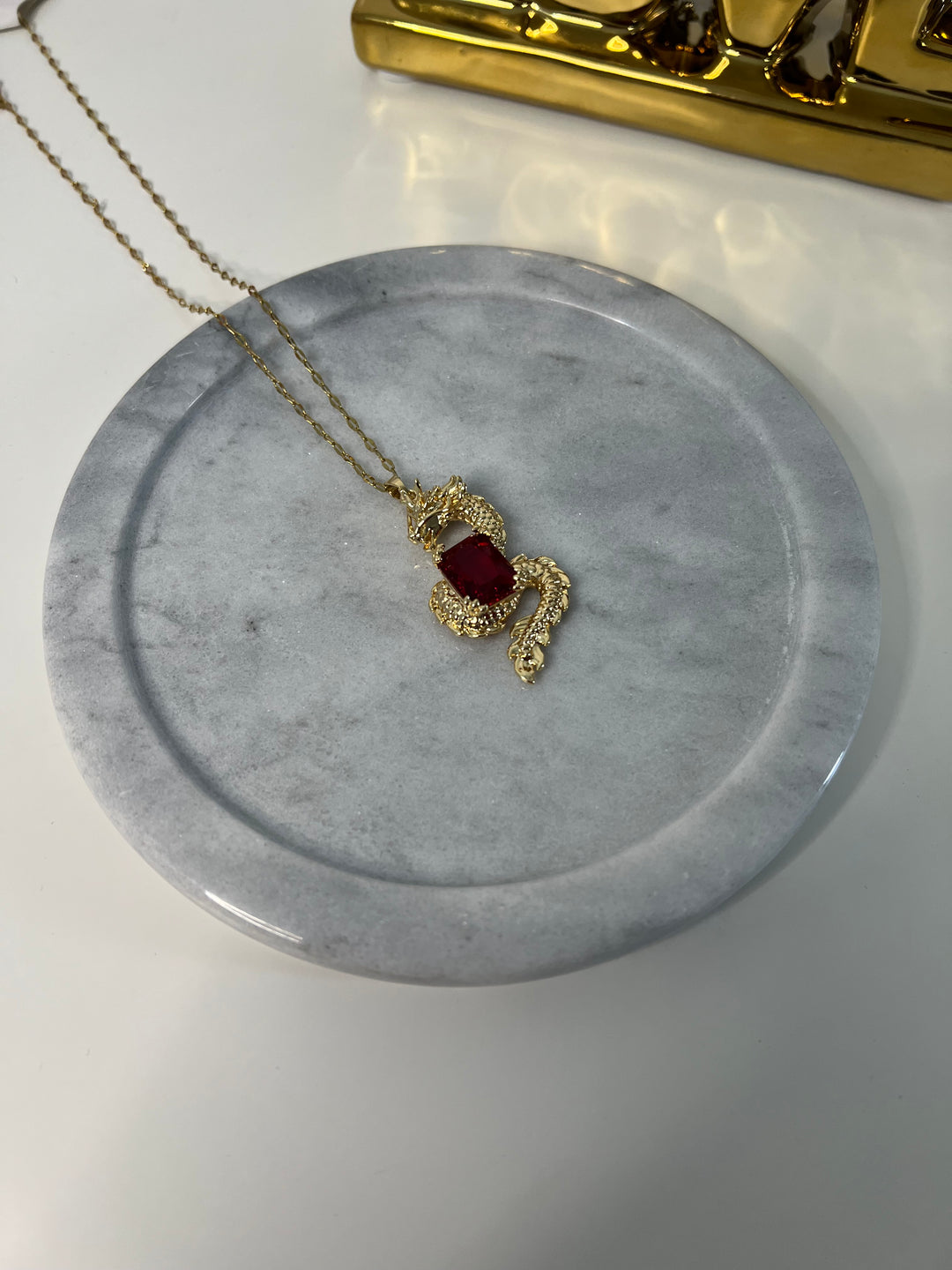 Ruby Dragon Necklace