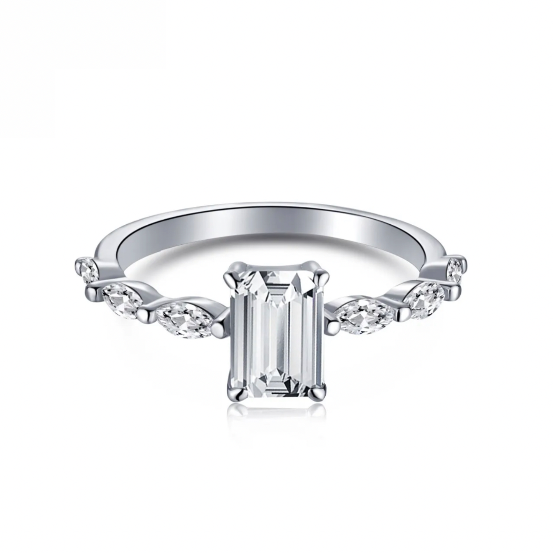 Luna Diamond Ring - 925 Sterling Silver