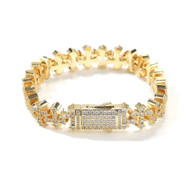 Icy Cross Tennis Bracelet