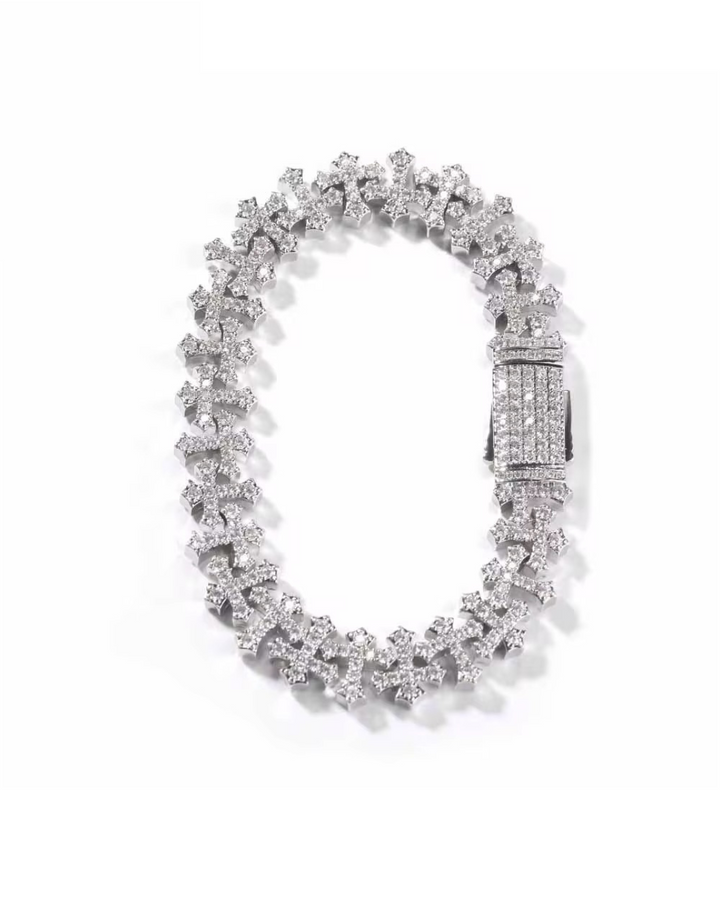 Icy Cross Tennis Bracelet