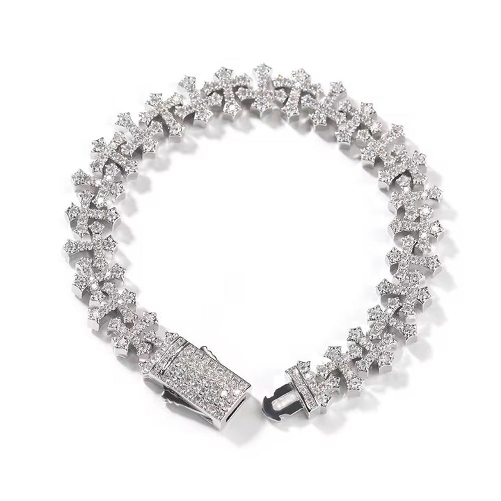 Icy Cross Tennis Bracelet