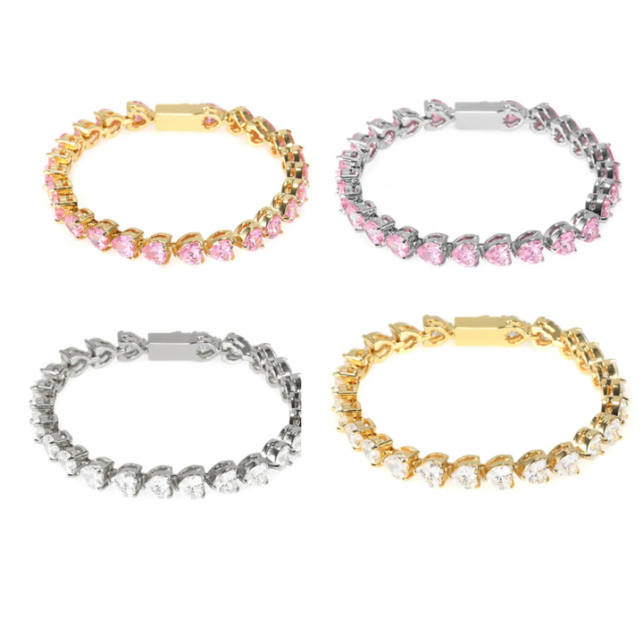 Heart Tennis Bracelet