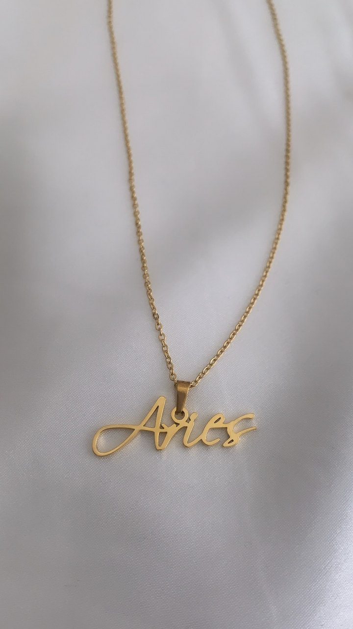 Cursive Zodiac Necklace