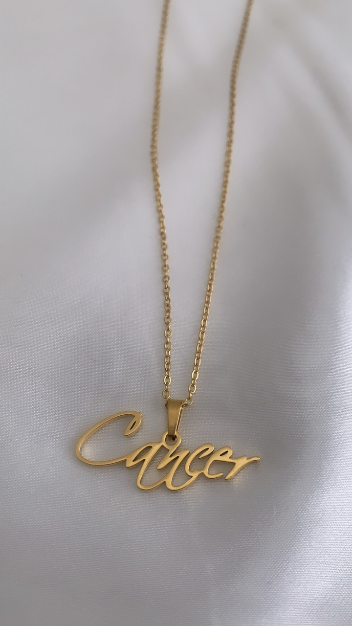 Cursive Zodiac Necklace