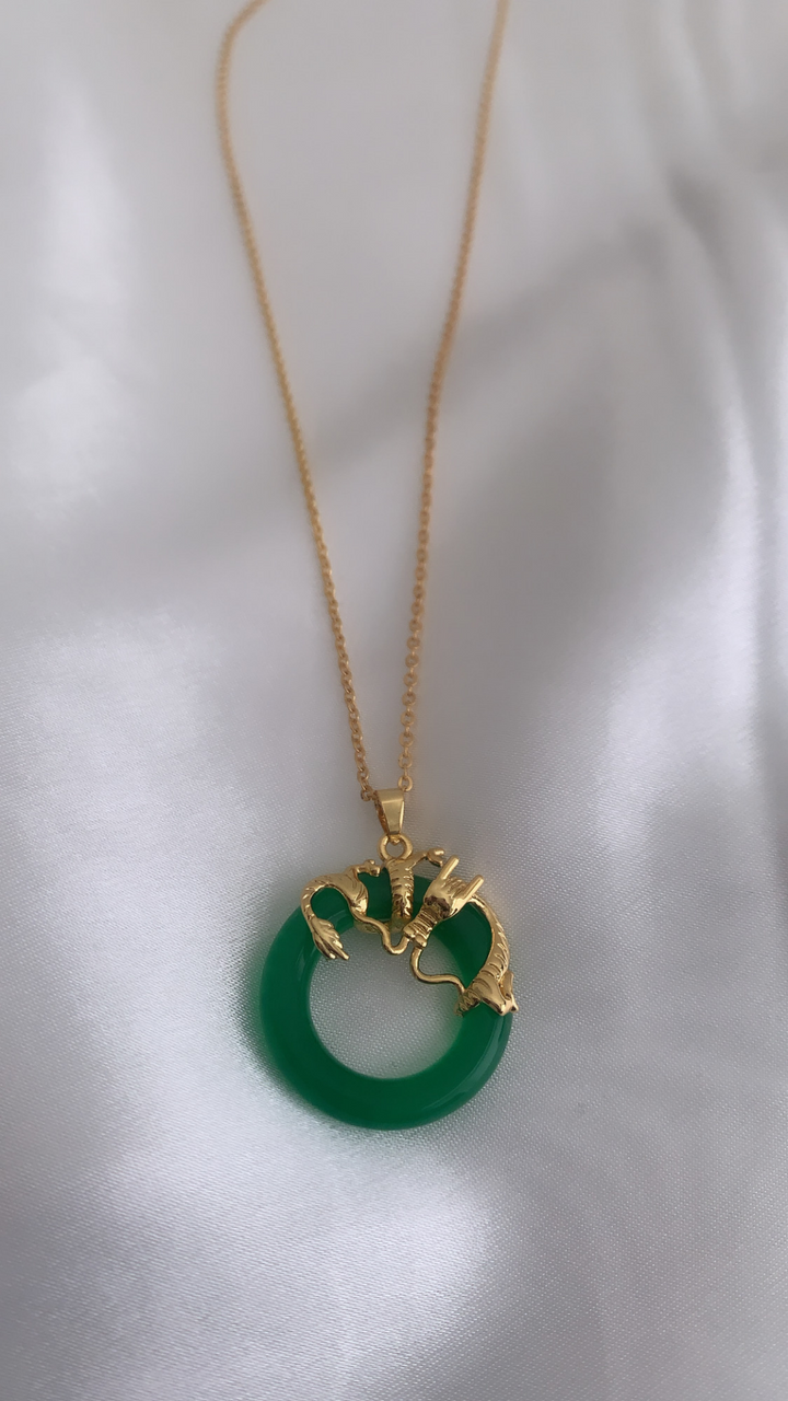 Jade Chinese Dragon Necklace