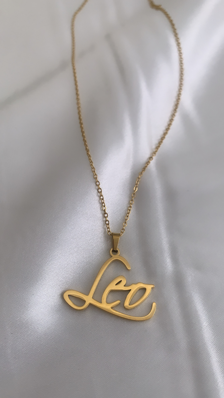 Cursive Zodiac Necklace