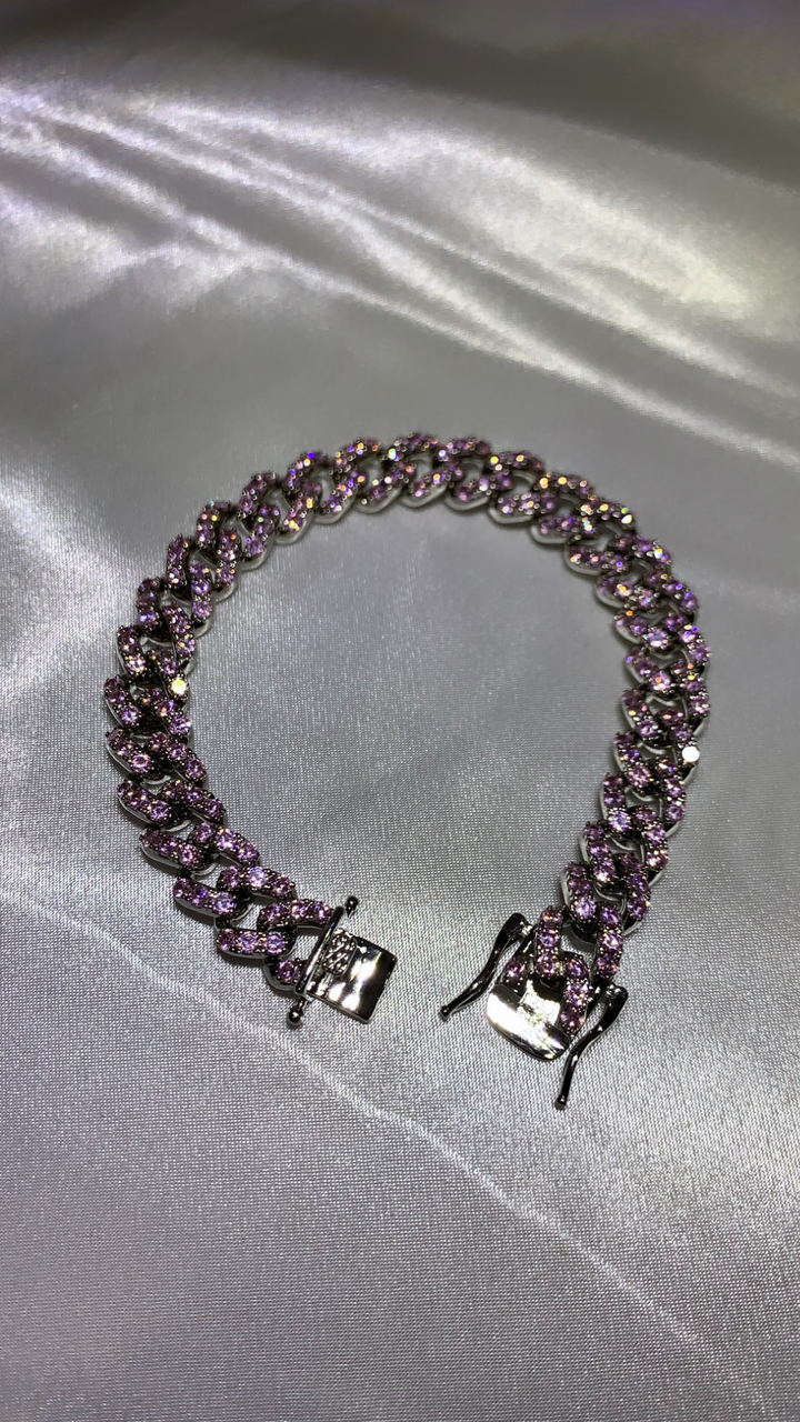 So Icy Cuban Bracelet - Pink