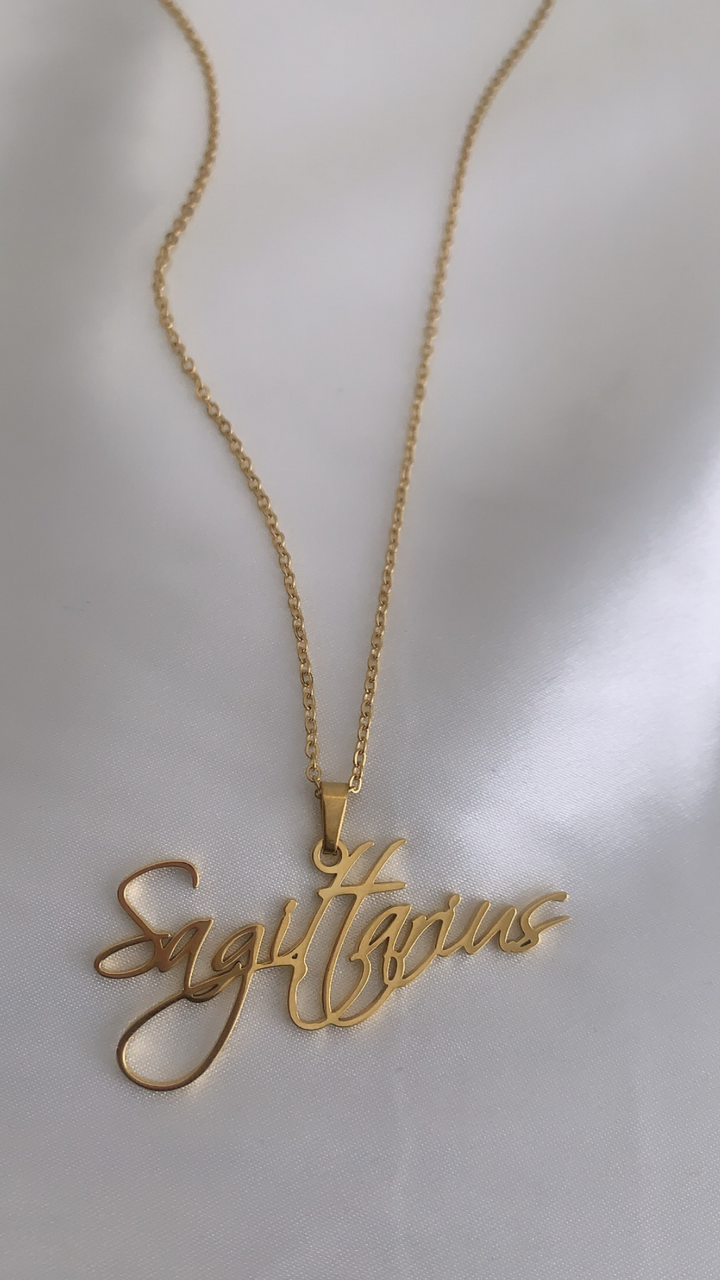 Cursive Zodiac Necklace