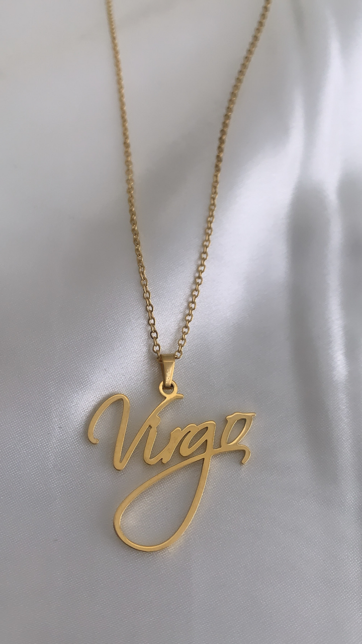 Cursive Zodiac Necklace
