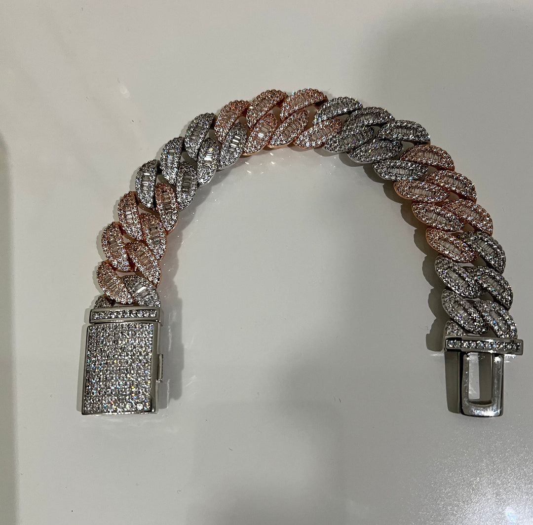 Big Boy Baguette Bracelet- Rose Gold